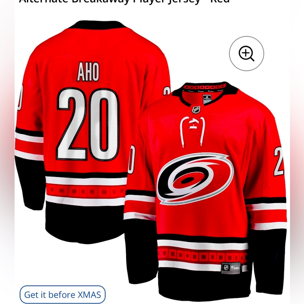 Brand new 2X Sebastian Aho Carolina Hurricanes jersey.